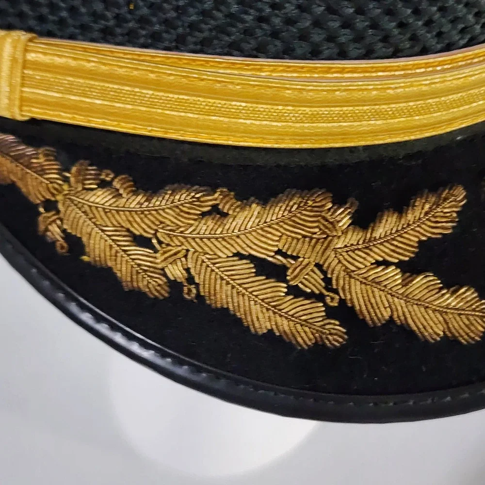 VTG Art Caps New York Military Service Cap Green Wool Gold Bullion Visor Vietnam